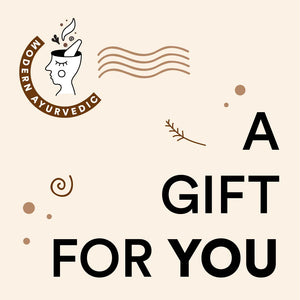 Modern Ayurvedic gift voucher for wellness supplements and lifestyle products